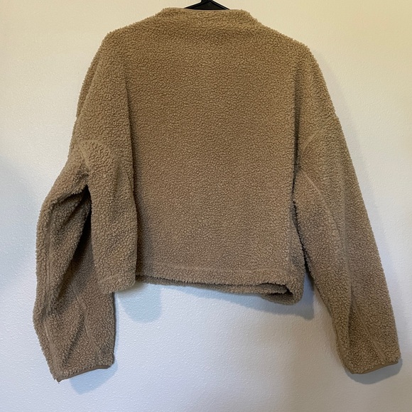 Bailey/44 Tan Teddy Half-Zip Oversized Sherpa Pullover - Picture 5 of 7